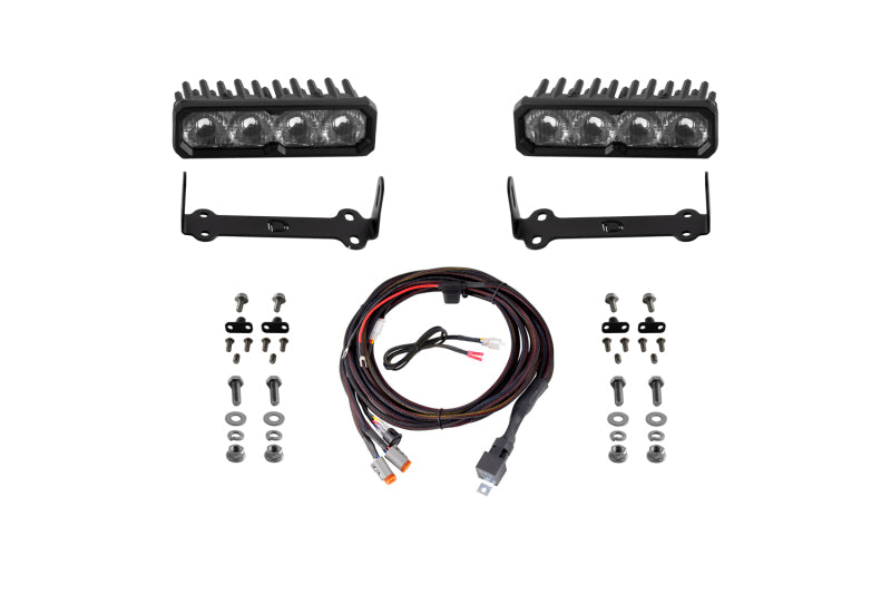 Diode Dynamics DD8856 SS6 Sport LED Light Bar Kit for 2014-2024 Toyota 4Runner, Yellow Driving, 3000K