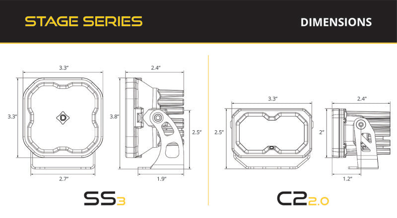 Diode Dynamics DD6750 Stage Series 2-Inch LED Ditch Light Kit for 2010-2024 Toyota 4Runner
