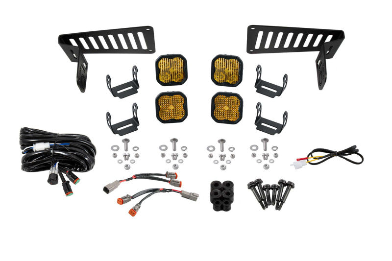 Diode Dynamics DD6555 SS3 Cowl LED Bracket Kit for 2018-2021 Jeep Wrangler JL and 2020-2026 Gladiator, Yellow Sport
