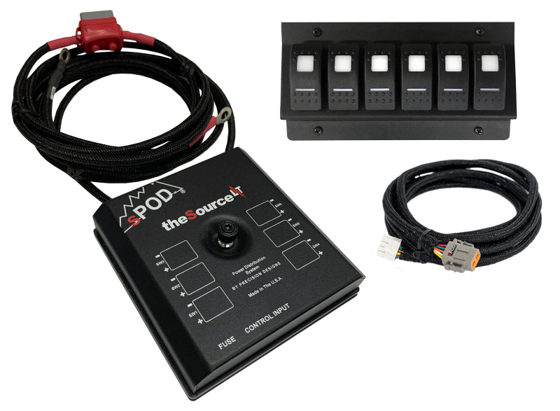 sPOD 873005 SourceLT Auxiliary Switch System with Amber LED Switch Panel for 2012–2017 Toyota Tundra