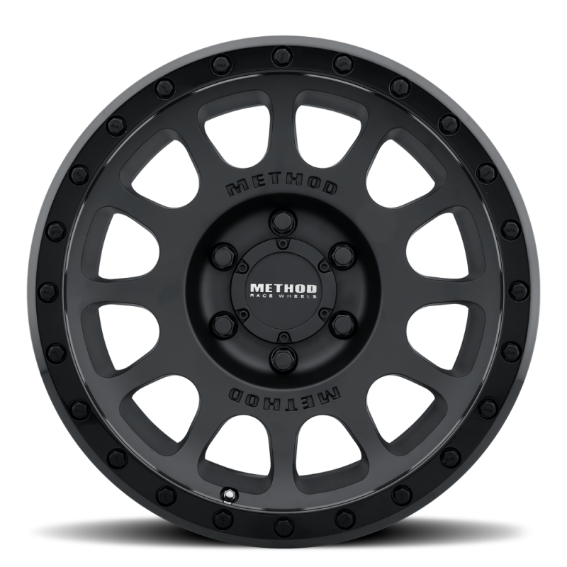 Method Wheels MR305 NV 17-Inch Matte Black/Gloss Black Wheel, 8x6.5 Bolt Pattern, 0mm Offset