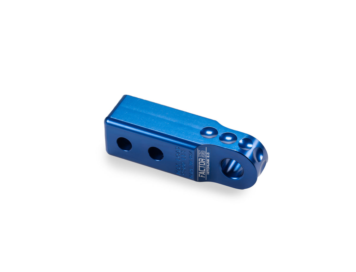 FACTOR 55 HitchLink 2.0 Shackle Mount 00020-02, 9,500 lb Capacity, 2 in Receiver, Blue Anodized Aluminum