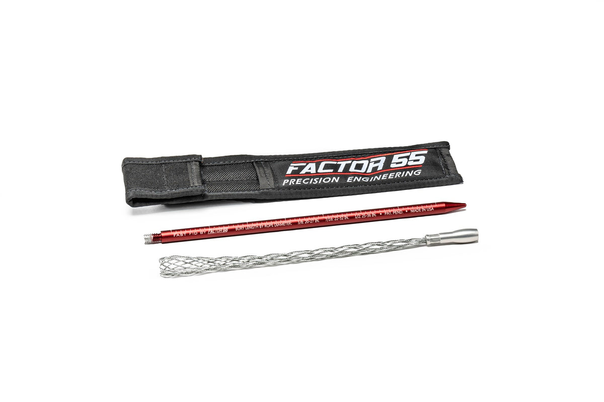 FACTOR 55 Fast Fid Rope Repair and Splicing Tool 00420-01 for 3/8 to 5/8 in Synthetic Rope, Red Anodized Aluminum