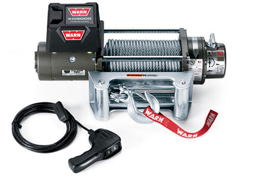 WARN 28500 XD9000 9,000 lb Winch with Roller Fairlead and Steel Rope