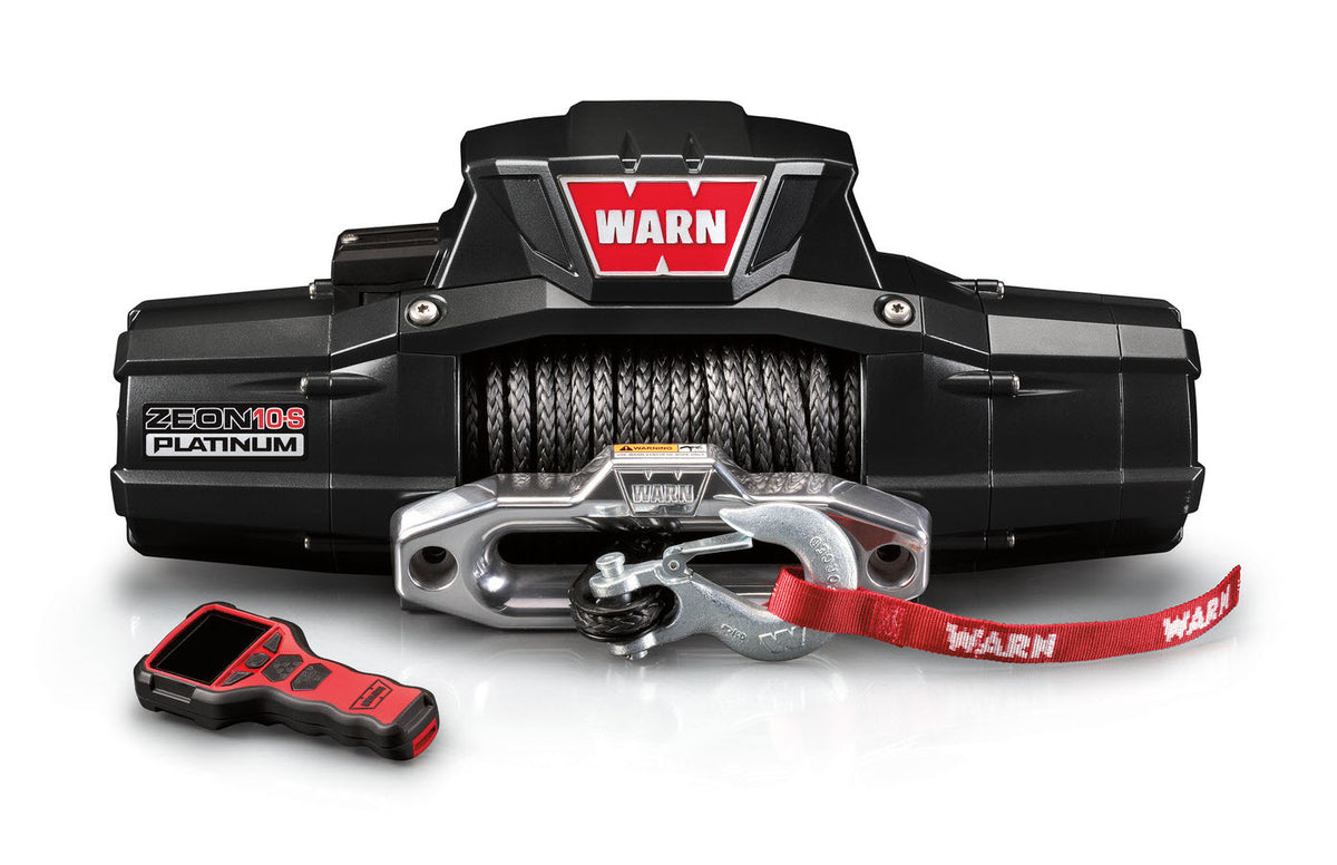 WARN 92815 ZEON 10-S Platinum 10,000 lb Winch with Synthetic Rope and Hawse Fairlead