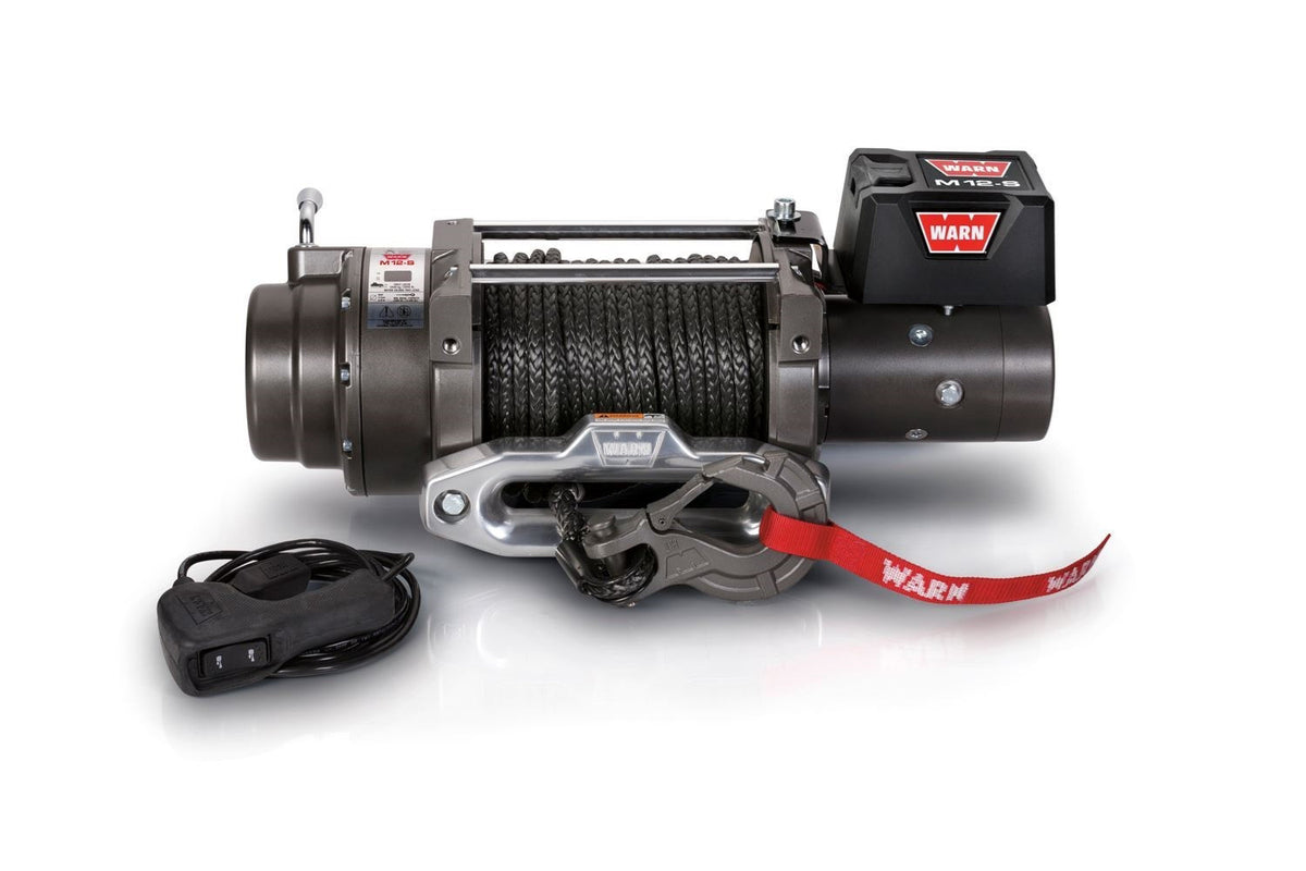 WARN 97720 M12-S Heavyweight Winch with 12,000 lb Capacity and Synthetic Rope