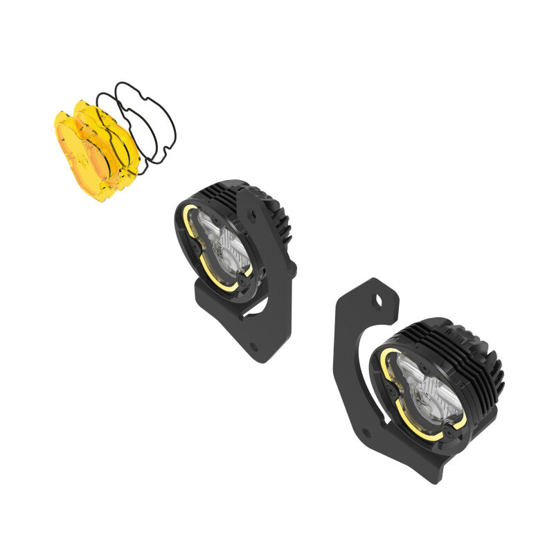 KC HiLiTES FLEX ERA 3 Dual Mode SAE Fog Lights 97149 2-Light Master Kit for Jeep JK, JL and JT Steel Bumpers