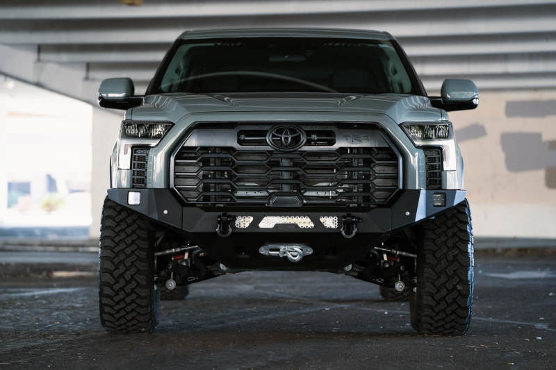 DV8 Offroad MTO Series Front Bumper with Winch Mount for 2022-2025 Toyota Tundra, Part FBTT2-04