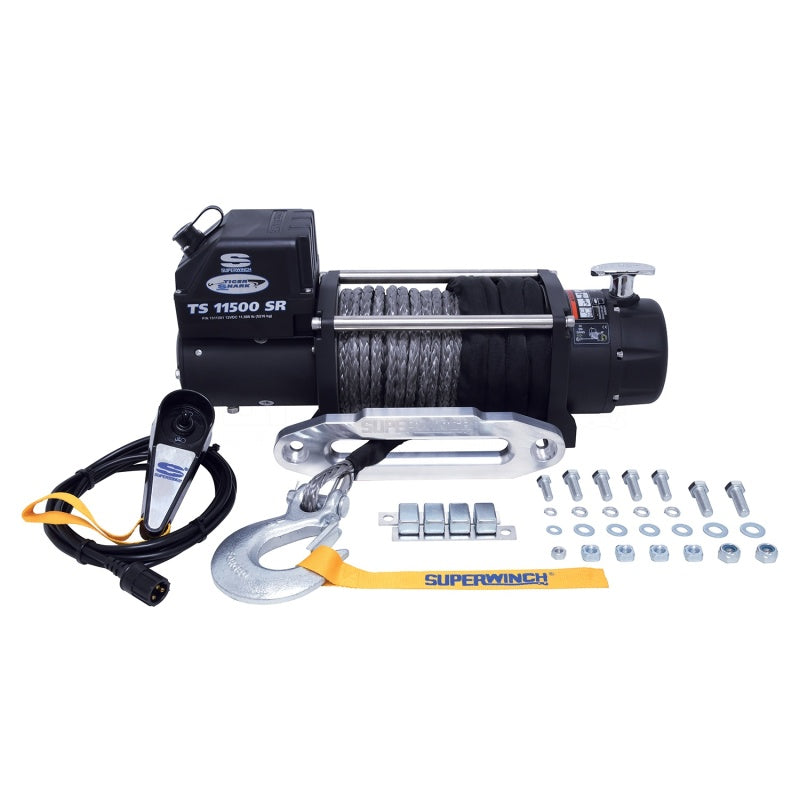 Superwinch Tiger Shark 11500 Winch with Synthetic Rope, 12V DC, Part Number 1511201
