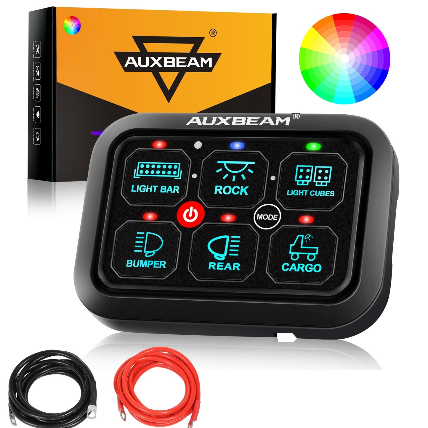 RGB Series 6 Gang (RA60) Switch Panel, Toggle/ Momentary/ Pulsed Mode Supported (One-Sided Outlet)