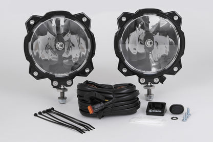 KC HiLiTES Pro6 Gravity LED 20W Single Mount Pair Pack, Wide-40 Beam, Part 91305