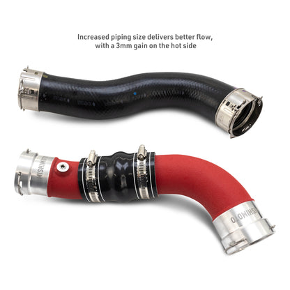 Mishimoto MMICP-TAC-24RD Performance Intercooler Charge Pipe Kit for 2024+ Toyota Tacoma, Land Cruiser, and 4Runner - Wrinkle Red