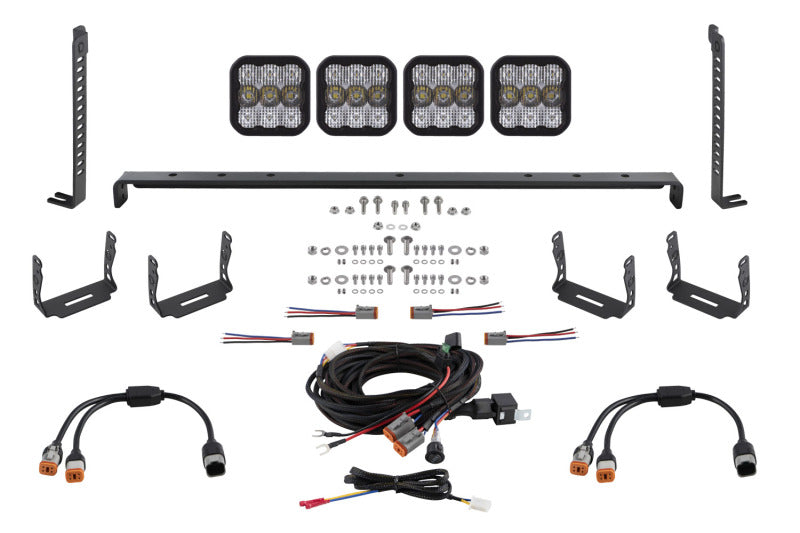 Diode Dynamics DD7542 SS5 Stealth Grille LED 4-Pod Kit for 2014-2024 Toyota 4Runner, White Combo