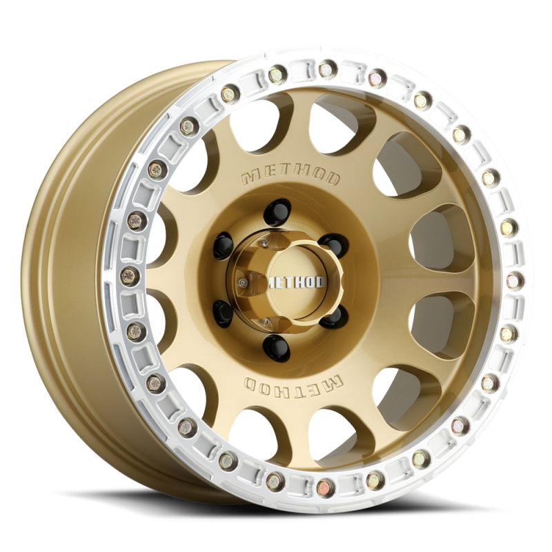 Method Wheels MR105 V3 Beadlock 17x9 Wheel, -38mm Offset, 5x5 Bolt Pattern, Gold