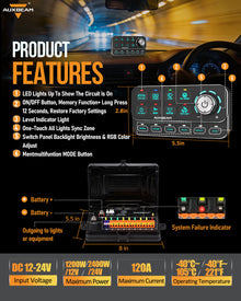 🆕KS-80 Knob RGB Switch Panel MAX 120A ,Light Dimming, Dynamic Chase, Four External Triggers, 4 Modes
