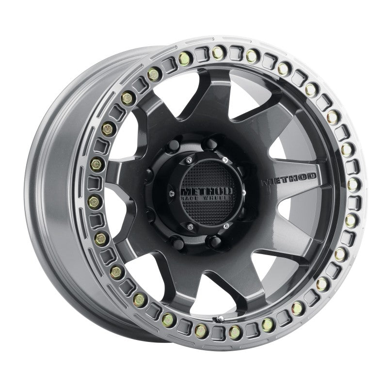 Method Wheels MR108 Beadlock Wheel, 17x9, -44mm Offset, 8x6.5 Bolt Pattern, Gloss Titanium