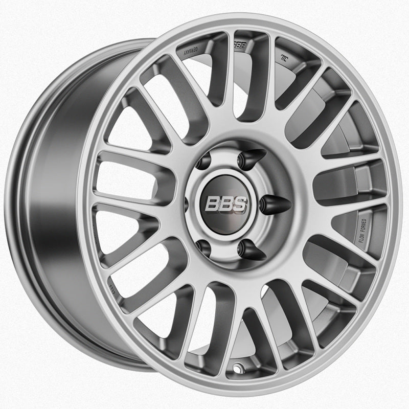 BBS TS-M 18x9-Inch Cast Wheel, 5x130 Bolt Pattern, ET25 Offset, Satin Silver