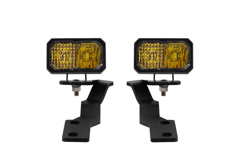Diode Dynamics Stage Series 2-Inch LED Ditch Light Kit with Yellow Pro Pods for 2016-2023 Toyota Tacoma, Part DD6379