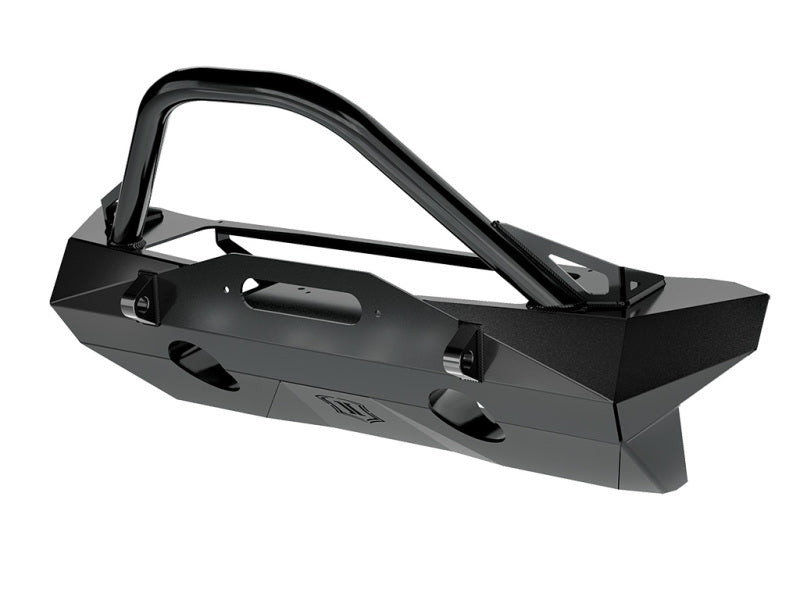 ICON 25244 PRO Series Recessed Front Bumper with Impact Bar and Recovery Tabs for Jeep Wrangler JL and Gladiator JT