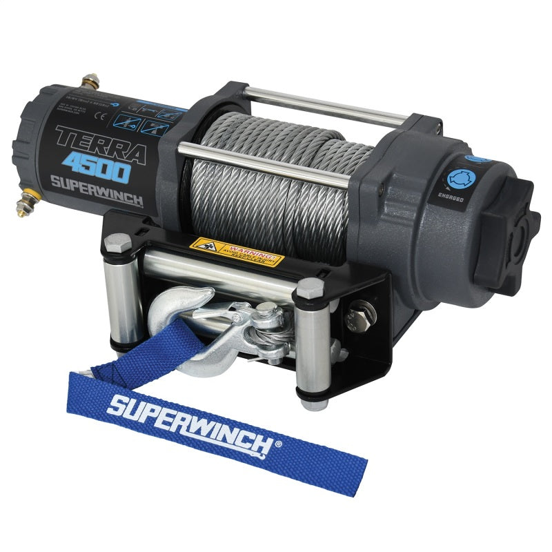 Superwinch Terra 4500 Winch 1145260, 4,500 lb. 12-Volt Steel Rope ATV and UTV Winch