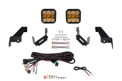 Diode Dynamics DD7289 SS5 Bumper LED Pod Light Kit for 2018-2021 Jeep JL Wrangler, Yellow Pro Combo
