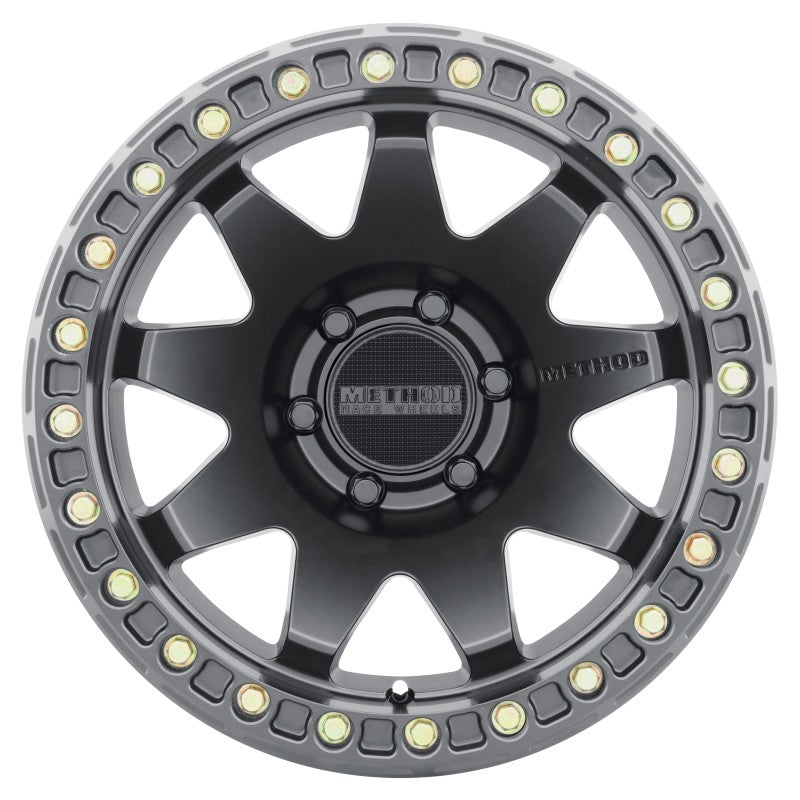 Method Wheels MR108 17x9 Matte Black Beadlock Wheel, -44mm Offset, 6x5.5 Bolt Pattern