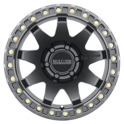 Method Wheels MR108 17x9 Matte Black Beadlock Wheel, -44mm Offset, 6x5.5 Bolt Pattern