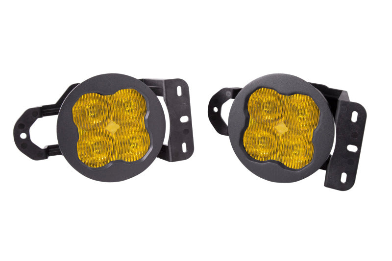 Diode Dynamics SS3 Pro Type MS Fog Light Bracket Kit DD7064 with Amber Backlight for 2018-2019 Jeep Wrangler