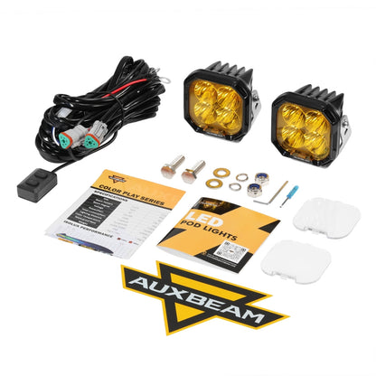 Color Play Series 3 Inch 116W RGB LED Pod Lights Off Road Lights With 8 Backlight Options