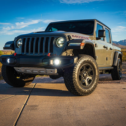 Nacho Offroad Technology V3JW1KWSO Jeep JL/JT Quatro SAE White Plug and Play Fog Light Kit