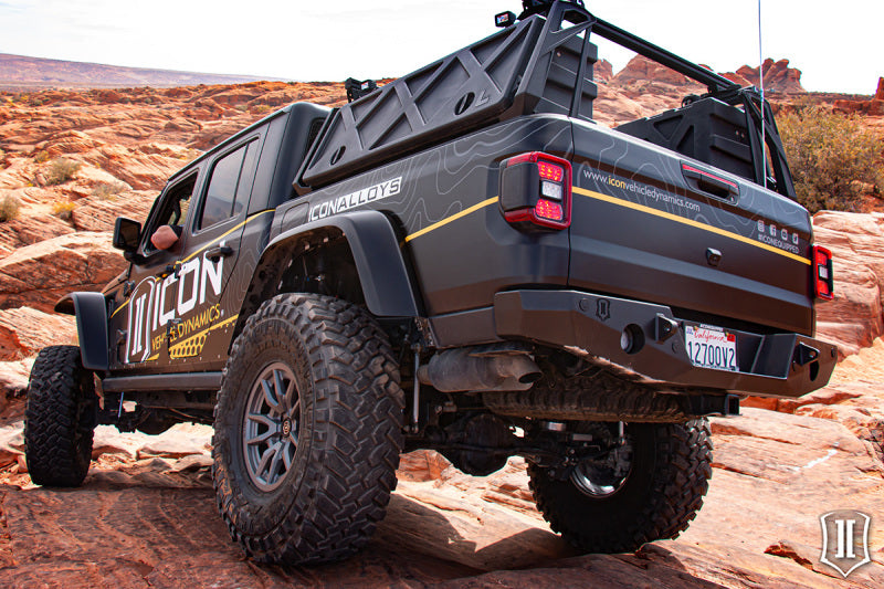 ICON Impact PRO Series Rear Bumper for 2020+ Jeep Gladiator JT, Part 25166