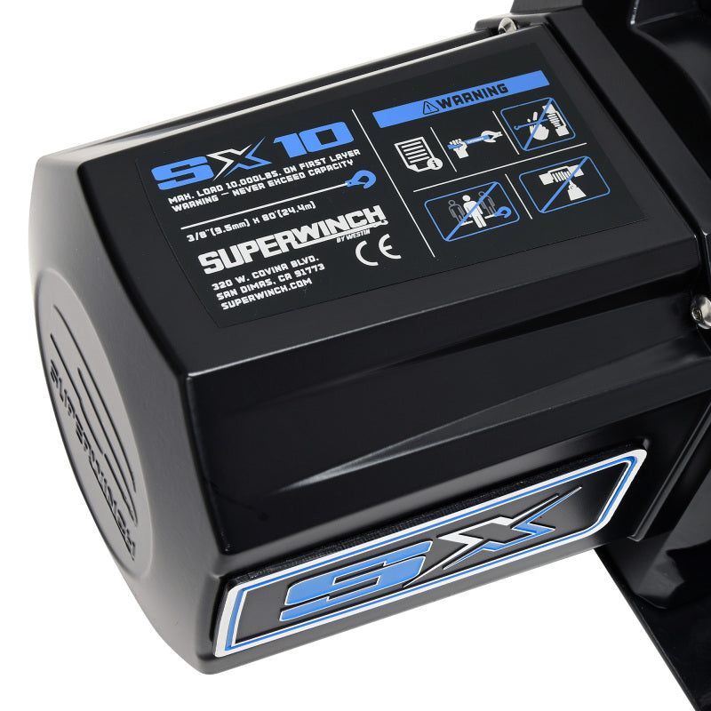Superwinch SX10SR 10,000 lb 12V Winch with 3/8 in Synthetic Rope, Part 1710204