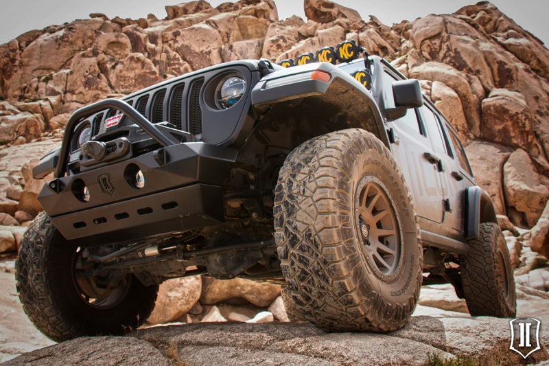 ICON PRO Series Front Bumper Skid Plate, Part 25159, for 2018+ Jeep Wrangler JL and 2020+ Gladiator JT