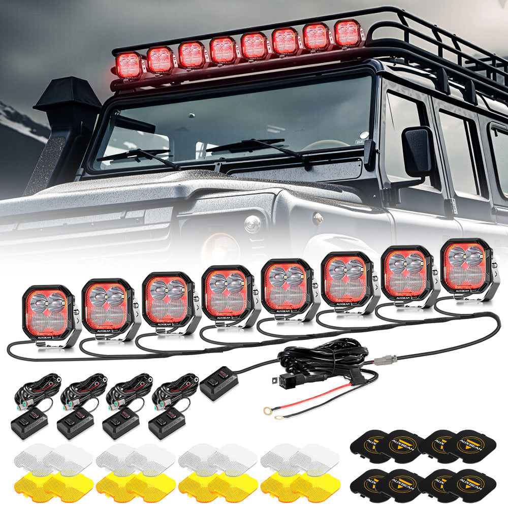Color Play Series 3 Inch 116W RGB LED Pod Lights Combo Off Road Lights With 8 Backlight Options