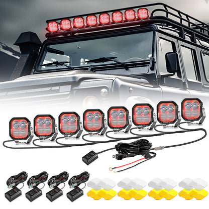 Color Play Series 3 Inch 116W RGB LED Pod Lights Combo Off Road Lights With 8 Backlight Options