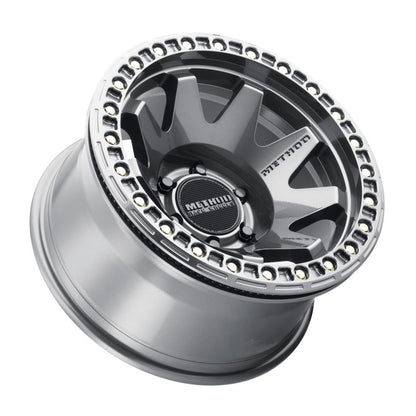 Method Wheels MR108 17-Inch Beadlock Wheel, 9-Inch Width, -44mm Offset, 6x5.5 Bolt Pattern, Gloss Titanium