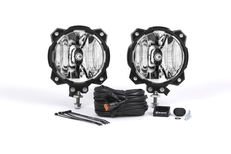 KC HiLiTES Pro6 Gravity LED 20W Single Mount Spot Beam Pair Pack, Part 91301