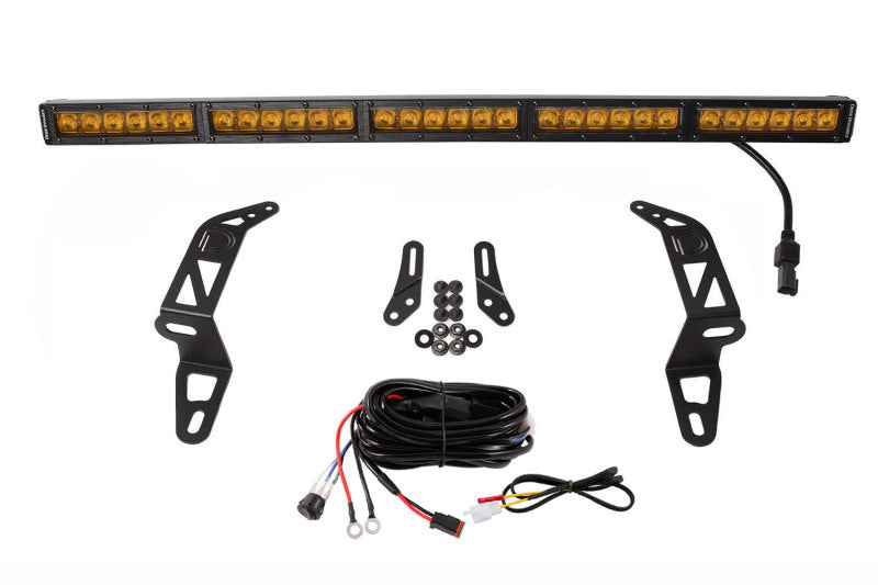 Diode Dynamics DD6080 SS30 Bumper LED Light Bar Kit for 2018-2024 Jeep Wrangler, Amber Driving, Single
