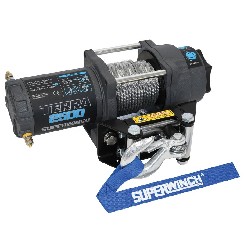 Superwinch Terra 2500 Winch with 3/16-Inch x 40-Foot Steel Rope, 12V DC, Part Number 1125260