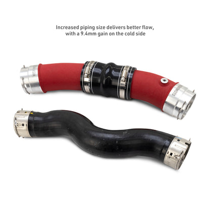 Mishimoto MMICP-TAC-24RD Performance Intercooler Charge Pipe Kit for 2024+ Toyota Tacoma, Land Cruiser, and 4Runner - Wrinkle Red