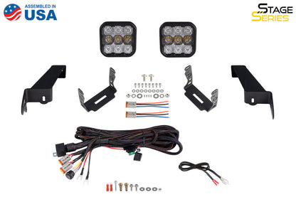 Diode Dynamics DD7290 SS5 Bumper LED Pod Light Kit for 2018-2021 Jeep JL Wrangler, Sport Yellow Driving