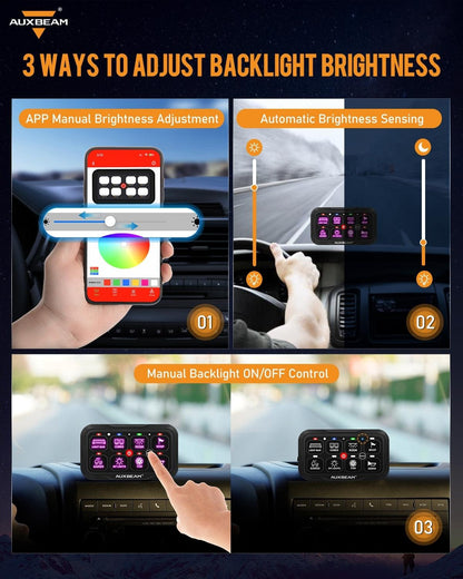 AC Series 8 Gang (AC-800) RGB Switch Panel with APP&Remote Control, Toggle/ Momentary/ Pulsed Mode Supported(One-Side Output)