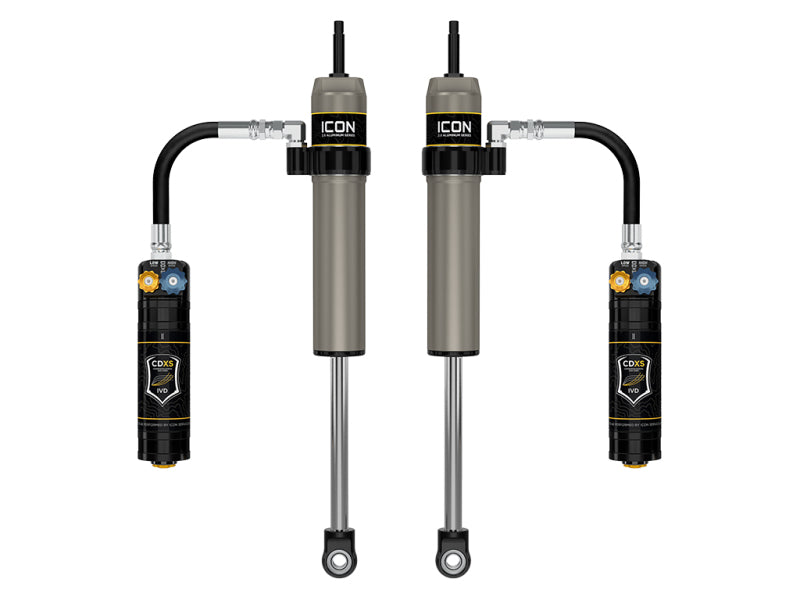 ICON 57805XP 2.5 Aluminum Series Rear Remote Reservoir Shocks with CDXS for 2010–2014 Toyota Tacoma