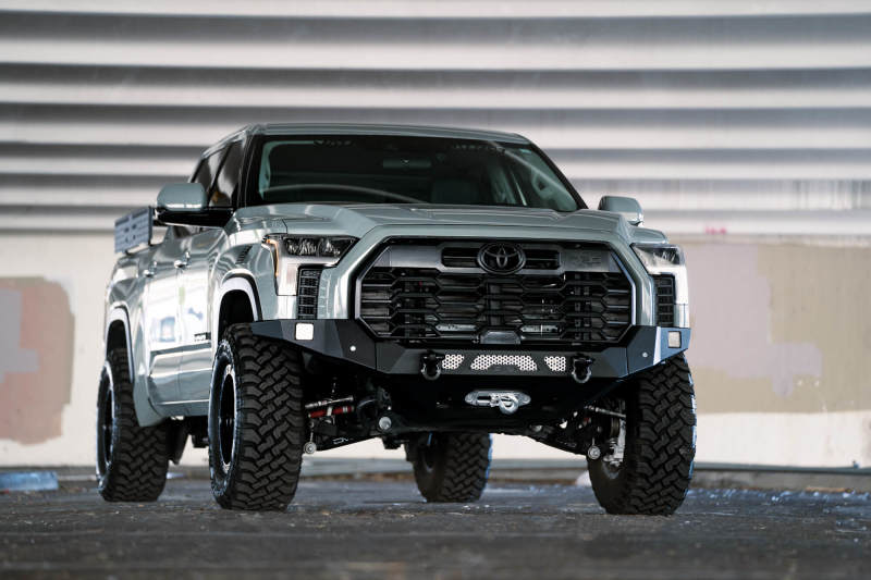 DV8 Offroad MTO Series Front Bumper with Winch Mount for 2022-2025 Toyota Tundra, Part FBTT2-04