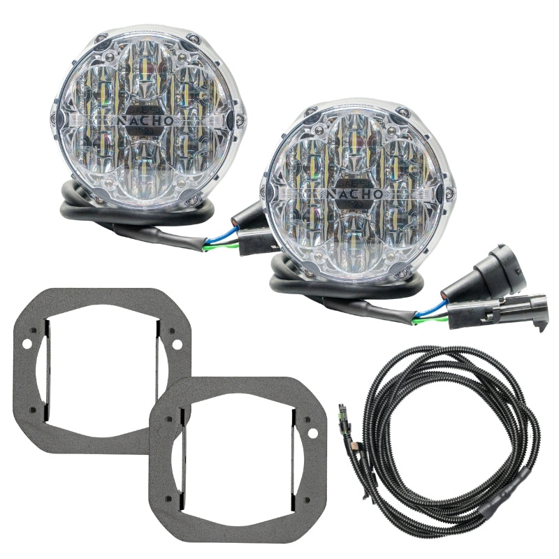 Nacho Offroad Technology V3JW1KWSO Jeep JL/JT Quatro SAE White Plug and Play Fog Light Kit