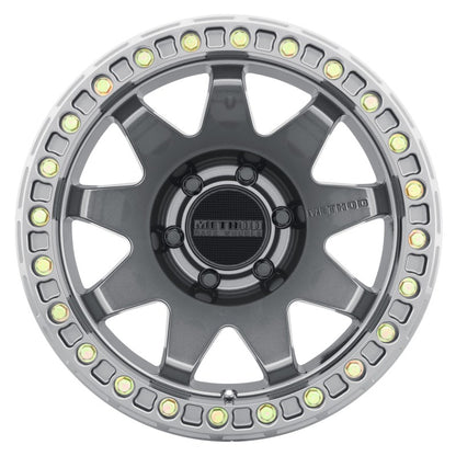 Method Wheels MR108 17-Inch Beadlock Wheel, 9-Inch Width, -44mm Offset, 6x5.5 Bolt Pattern, Gloss Titanium
