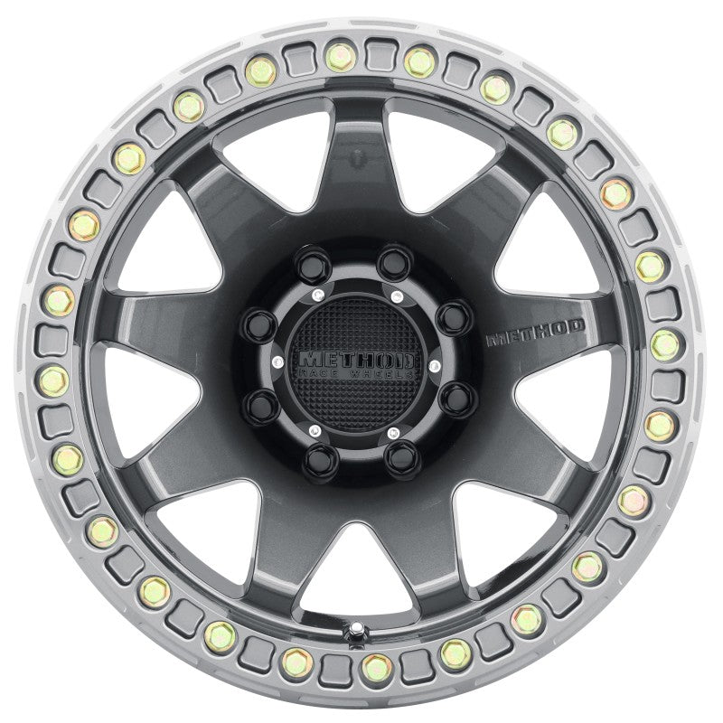 Method Wheels MR108 Beadlock Wheel, 17x9, -44mm Offset, 8x6.5 Bolt Pattern, Gloss Titanium