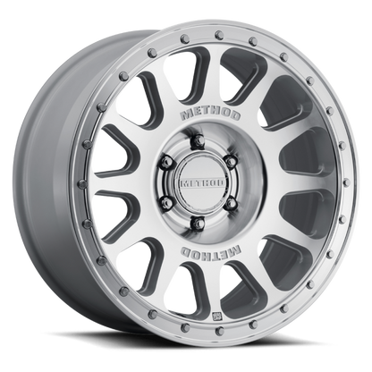 Method Wheels MR709 HD Bead Grip 20x9-Inch Cast Wheel, +12 Offset, 6x5.5 Bolt Pattern, Silver Machined Finish