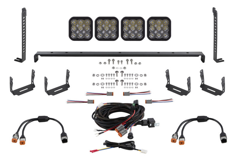 Diode Dynamics DD7546 SS5 Stealth Grille LED 4-Pod Kit for Toyota 4Runner 2014-2024, White Driving