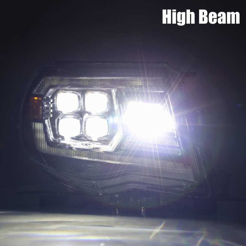 AlphaRex 05-11 Toyota Tacoma NOVA LED Projector Headlights Plank Style Alpha Black w/Actv Light/DRL